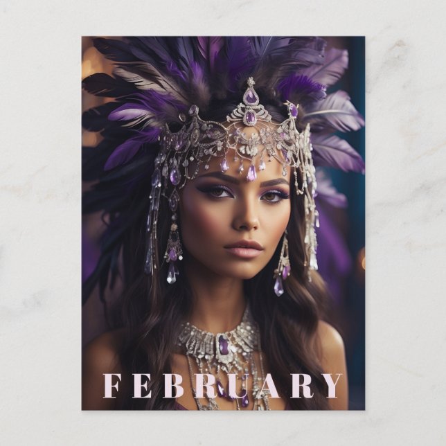 Postal *~* FEBRERO AP53 Headdress Boho AMETHYST (Anverso)