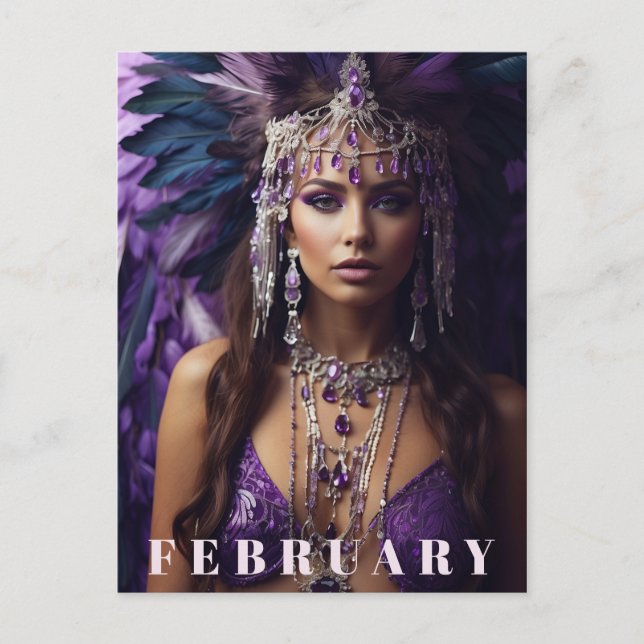 Postal *~* FEBRERO AP53 Headdress Boho AMETHYST (Anverso)