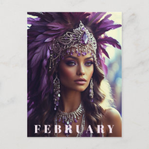 Postal *~* FEBRERO Headdress AP53 Boho AMETHYST