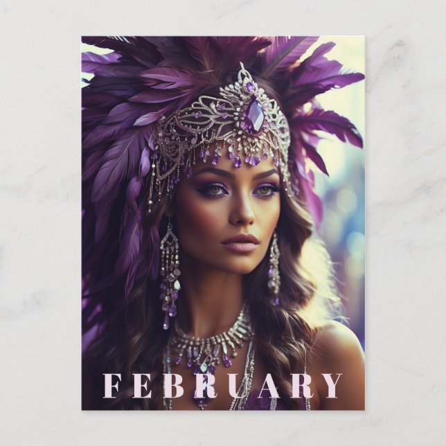 Postal *~* FEBRERO Headdress AP53 Boho AMETHYST (Anverso)