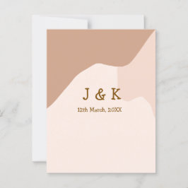 Postal Fecha del nombre del boda del naranja del boho de