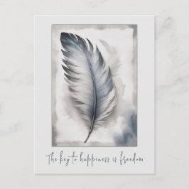 Postal Feder Vogelfeder Freiheit Freedom Karte Postkarte