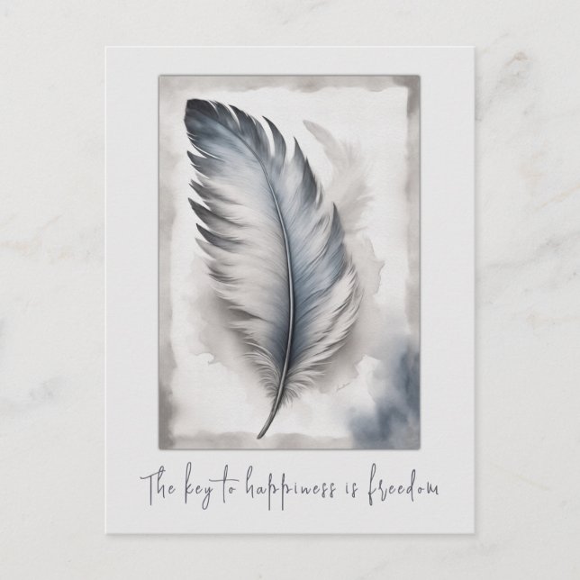 Postal Feder Vogelfeder Freiheit Freedom Karte Postkarte (Anverso)