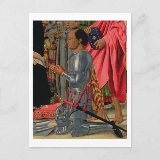 Postal Federico da Montefeltro, detalle del Brera Alt (Anverso)