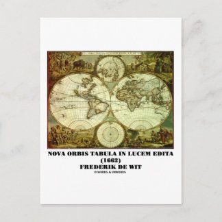 Postal Federico de Wit Nova Orbis Tabula en Lucem Edita