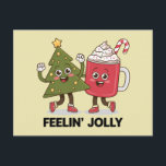 Postal Feelin Jolly Christmas Tree Coffee Lover Winter<br><div class="desc">Feelin Jolly Christmas Tree Coffee Lover Winter</div>