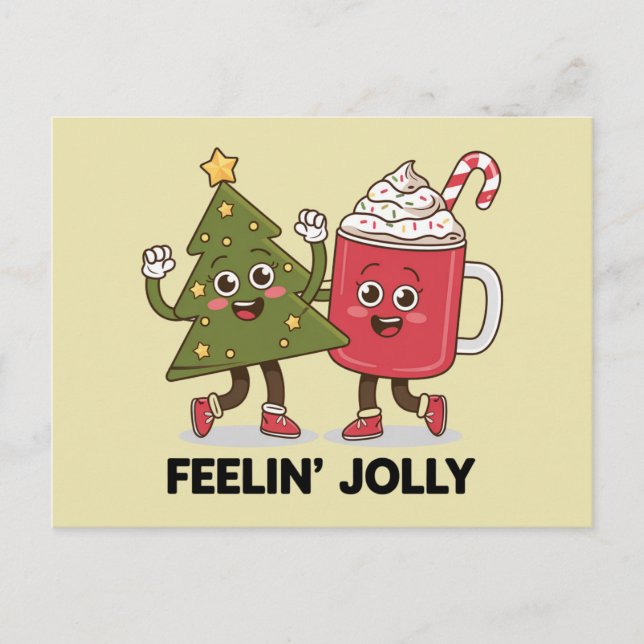 Postal Feelin Jolly Christmas Tree Coffee Lover Winter (Anverso)