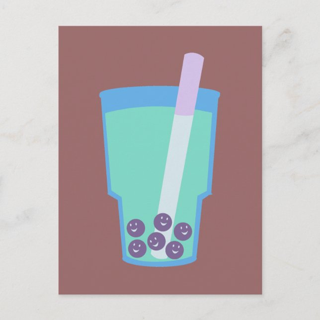 Postal Felices burbujas de té de Boba (Anverso)