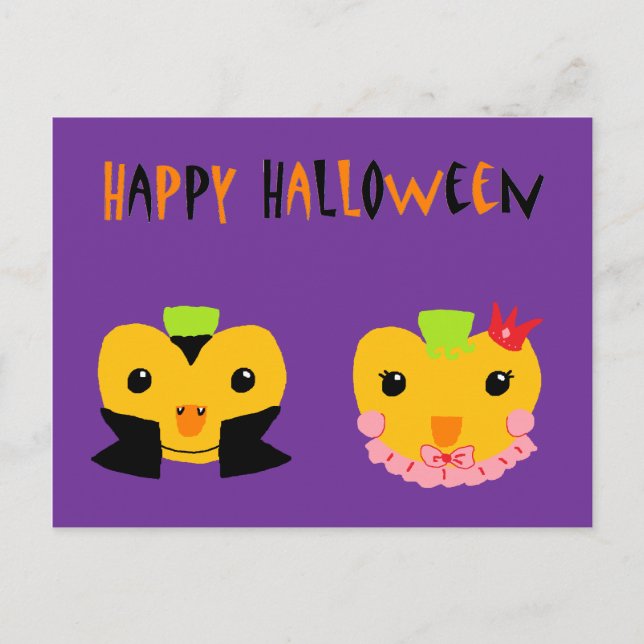Postal Felices Calabazas de Halloween (Anverso)