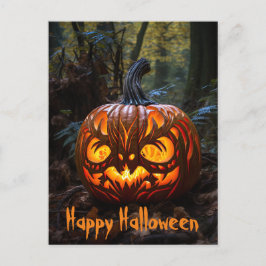Postal Felices calabazas de Jack o Lantern en Halloween