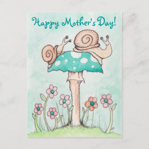 Postal Felices caracoles del Día de la Madre