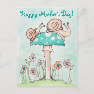 Postal Felices caracoles del Día de la Madre