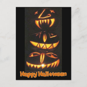 Postal Felices caras de Jack o'Lantern