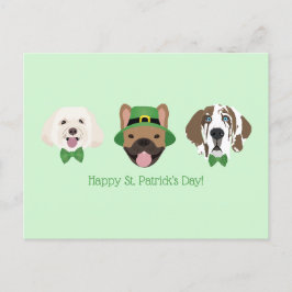 Postal Felices Caras de Perro del Día de los Patrocinador