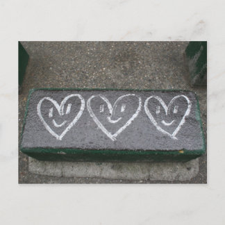 Postal Felices corazones