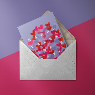 Postal Felices corazones de San Valentín