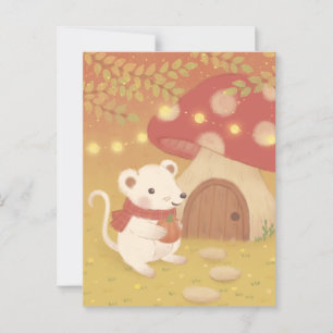Postal Felices días de otoño con el ratón