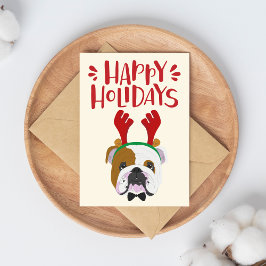 Postal Felices fiestas - Agradables Navidades de Bulldog 