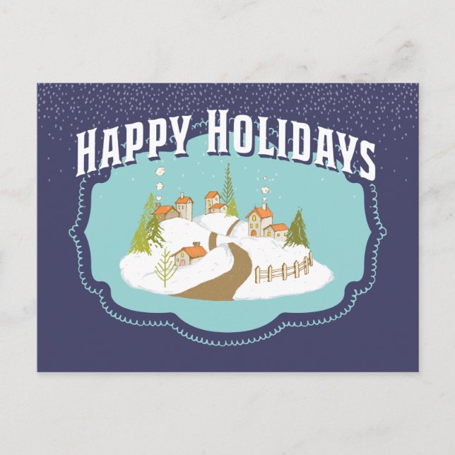 Postal Felices Fiestas Agradecimiento a Clientes Empresar (Anverso)