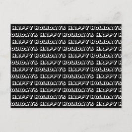 Postal "Felices fiestas" blanco negro