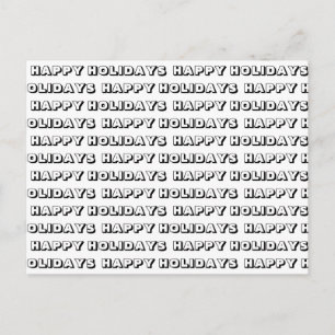 Postal "Felices fiestas" blanco negro