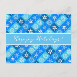 Postal Felices fiestas Blue Snowflakes