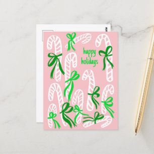 Postal Felices Fiestas Candycanes Dulces Navidades Cute