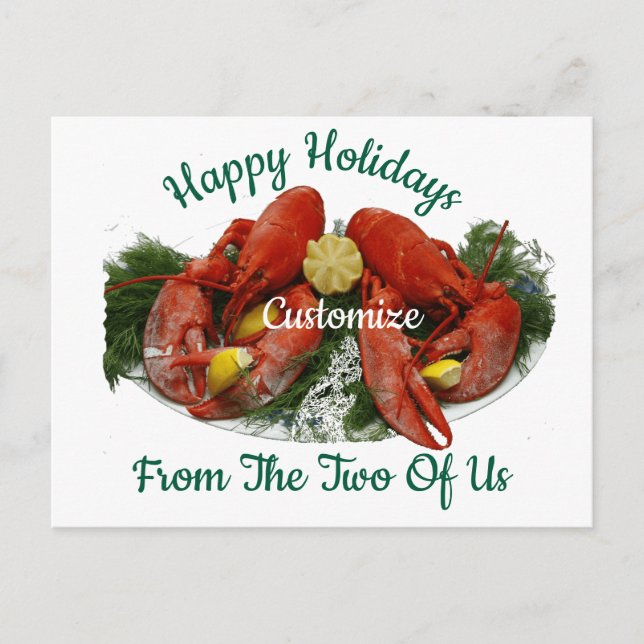 Postal Felices Fiestas Cena de Langosta Thunder_Cove (Anverso)