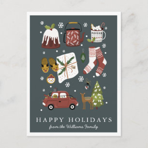 Postal Felices Fiestas Clásico Hygge Navidad Minimalist