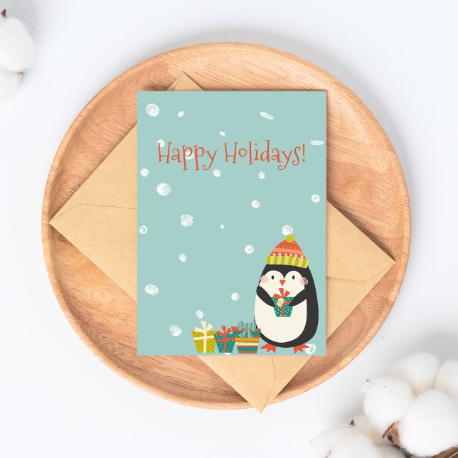 Postal Felices fiestas! Cute pingüino | NAVIDADES (Subido por el creador)