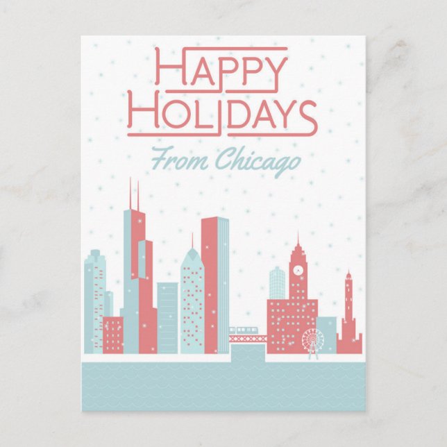 Postal Felices Fiestas de Chicago (Anverso)