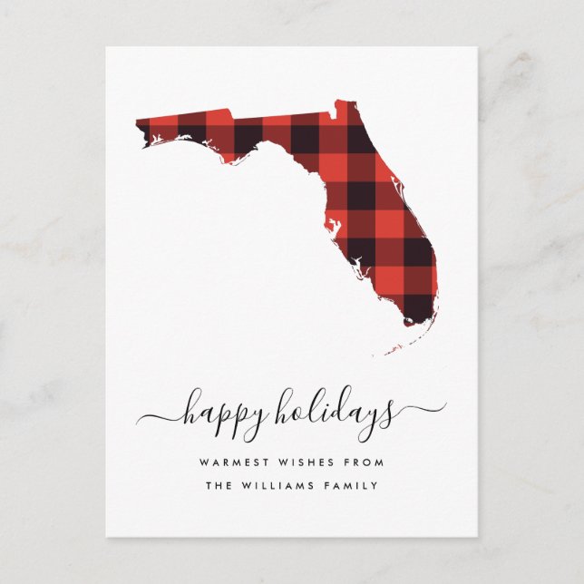 Postal Felices Fiestas | Deseos Cálidos De Florida (Anverso)