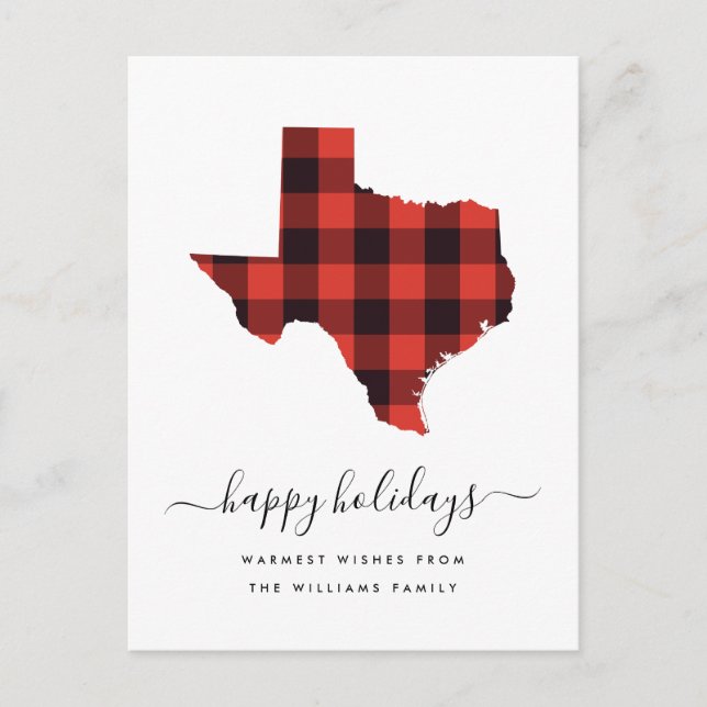 Postal Felices Fiestas | Deseos Cálidos De Texas (Anverso)