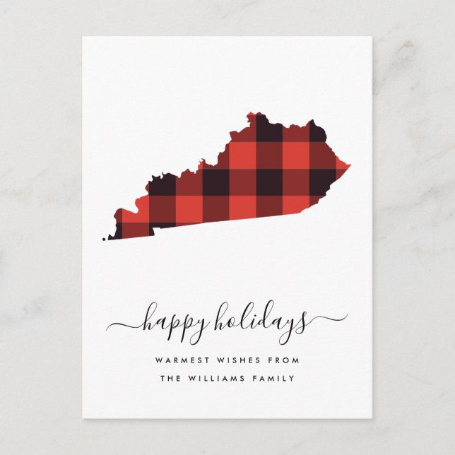 Postal Felices Fiestas | Deseos cálidos Kentucky (Anverso)