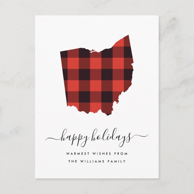 Postal Felices Fiestas | Deseos Cálidos Ohio (Anverso)