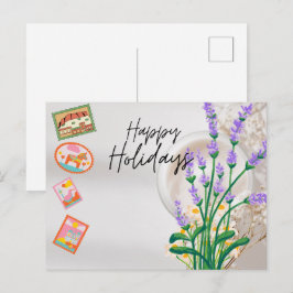 Postal Felices Fiestas en letra moderna