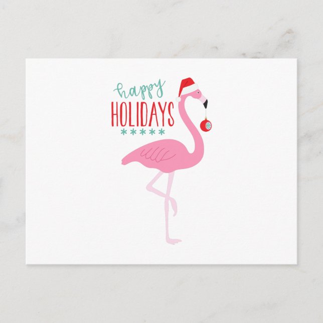 Postal Felices Fiestas Flamingo (Anverso)