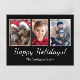 Postal Felices Fiestas Foto Script Navidades simples