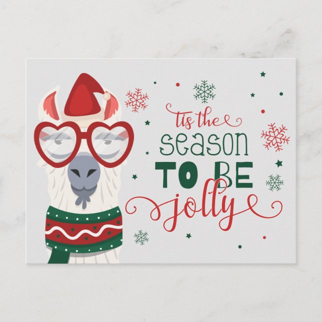 Postal Felices fiestas Lllama | Esta es la temporada de s (Anverso)