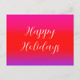 Postal Felices Fiestas Magenta Rojo Púrpura Ombre Festivo