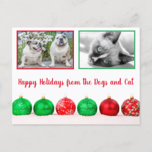 Postal Felices fiestas Mascota moderna foto
