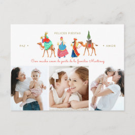 Postal Felices Fiestas | navidad | tres reyes | 3 fotos