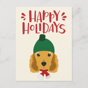 Postal Felices fiestas - Navidades de Cute Cocker Spaniel