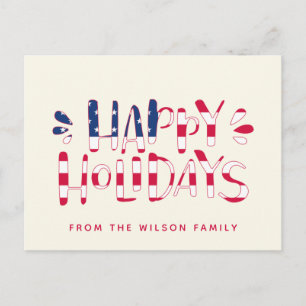 Postal Felices fiestas - Navidades de tipografía de bande