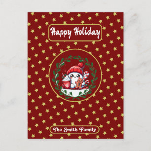 Postal Felices fiestas Navidades Red Gold