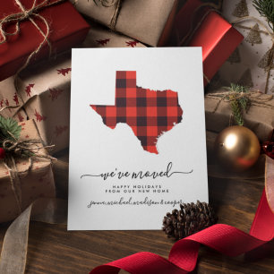 Postal Felices Fiestas   Nos hemos mudado   Texas
