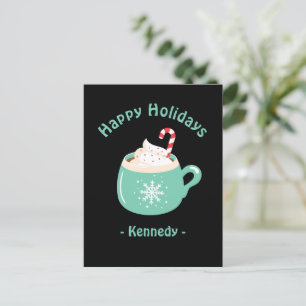 Postal Felices fiestas Pastel Blue Hot Chocolate Cup