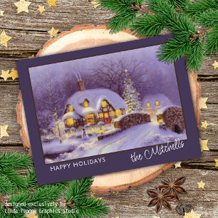 Postal Felices Fiestas Personalizadas Invierno Agua Navid