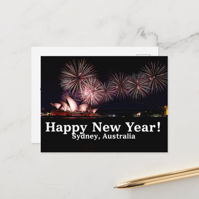 Postal Felices fuegos artificiales de Año Nuevo en Sydney (Anverso/Reverso In Situ)