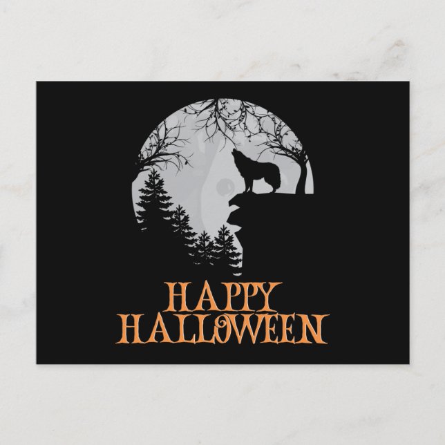Postal Felices Halloween Gracioso Caracter Asombroso (Anverso)